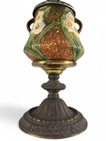 Antique Roseville Pottery Table Lamp, Jonquil Pattern