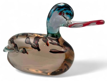 Murano Art Glass Mallard Duck Figure