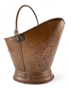 Hand Hammered Copper Coal Scuttle Bucket, Ca. 1800-1850