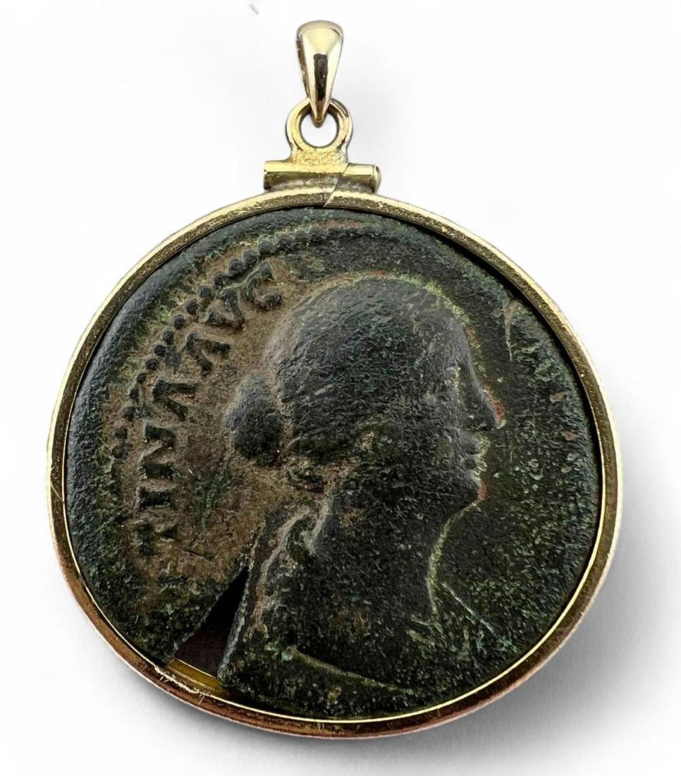 Large Roman Bronze Coin Pendant (1 of 6)