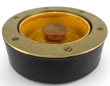 Dunhill English Brass & Leather Pipe Ashtray