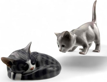 Bing & Grondahl, Royal Copenhagen Cat Figures