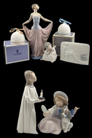 Lot Of Lladro Porcelain, Including Figures, Bells, & Plaque