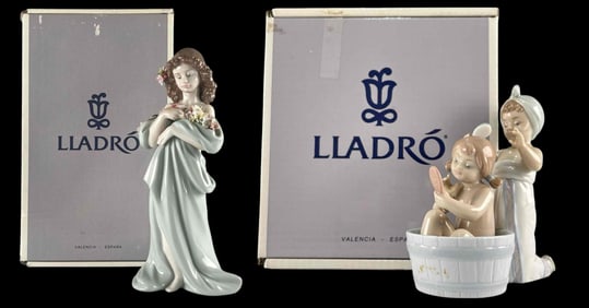 Petals Of Love & Bathing Beauties Lladro Porcelain Figures