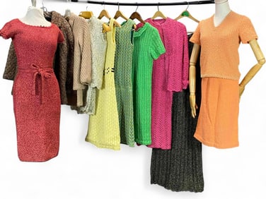 Vintage Clothing Lof Of 1960's Knit Suits & Dresses