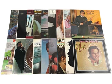 Lot Of Vinyl Country Music Records & Autographed Album Covers, Including Johnny Cash