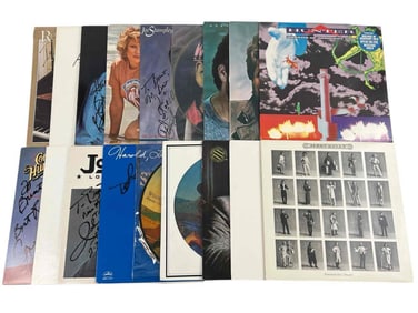 Lot Of Country Music Vinyl Records & Autographed Album Covers