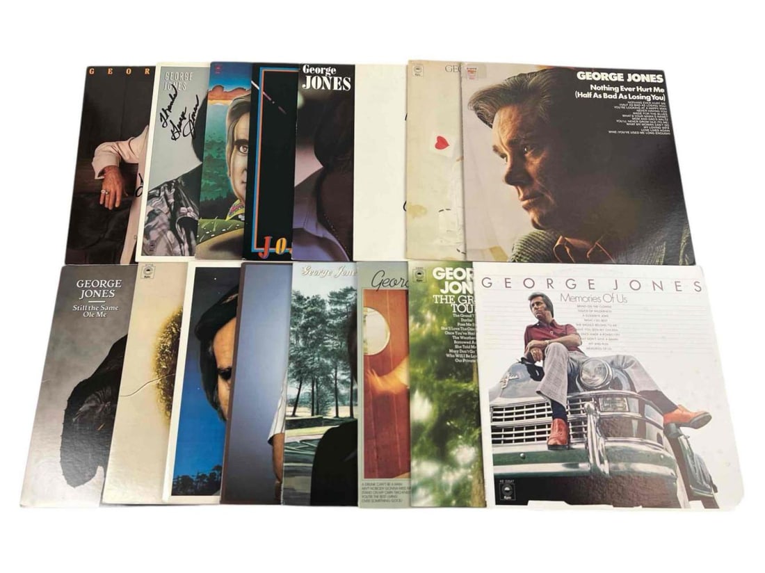 George Jones, Vinyl Records & Autographed Album Covers (1 of 11)