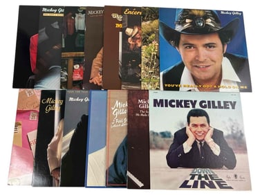 Mickey Gilley, 15 Vinyl Albums Including Autographed Cover