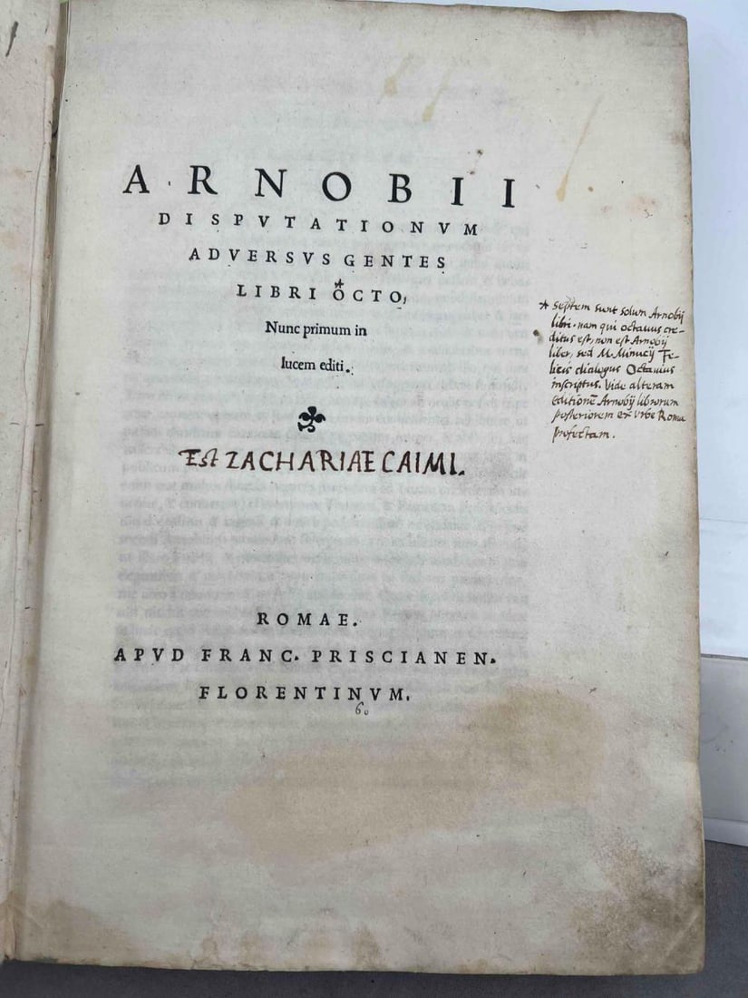 Arnobii Disputationum Adversus Gentes Libri Octo, Ca. 1543 (1 of 12)