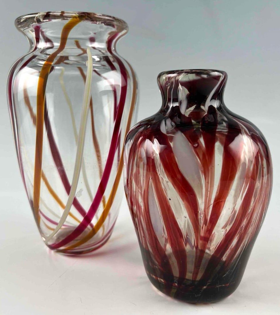 Two Hand Blown Art Glass Vases (1 of 17)