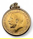 1912 George V British Sovereign Gold Coin Pendant