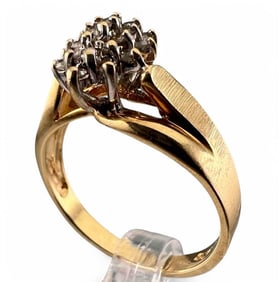 10K Diamond Cluster Ring