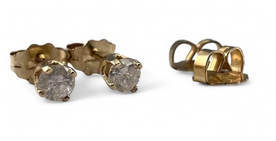 14K Diamond Post Earrings