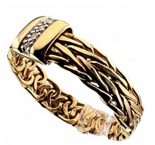 Woven 14K Diamond Ring