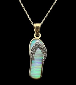 14K Diamond Flip Flop Necklace
