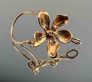 14K Plumeria Charm Holder Pendant