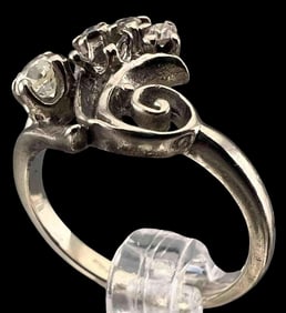Vintage 14K White Gold Diamond Ring