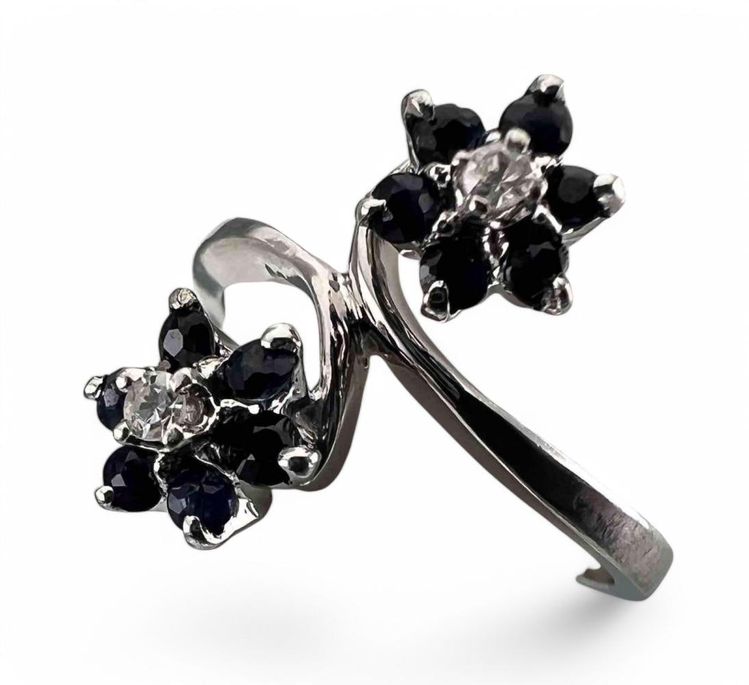 14K Diamond Blue Sapphire Ring (1 of 8)