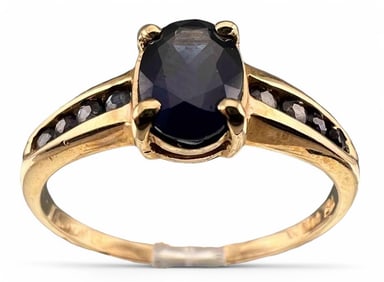 14K Blue Sapphire Ring