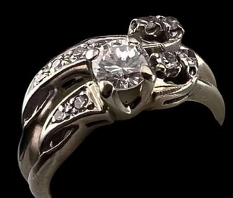 Vintage 14K Diamond Ring Set