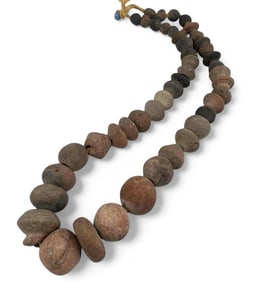 Terracotta Spindle Whorl Necklace, Apparently Pre Columbian