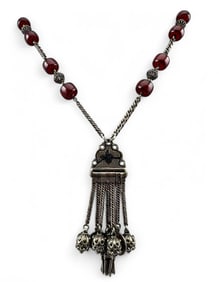 Silver Beaded Tribal Necklace