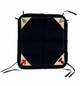 Unusual Native American Felt Card Tablecloth, Early-Mid 20th Century.