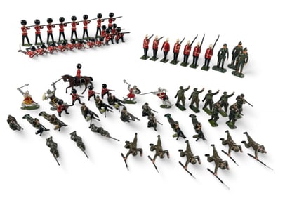 Grouping Of Britains Toy Soldiers, Including No. 1318, Machine Guns