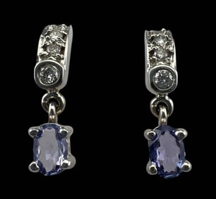14K Diamond Tanzanite Earrings