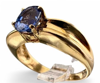 14K Blue Sapphire Ring