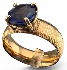 18K Blue Sapphire Ring