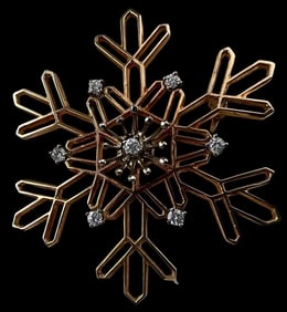 14K Diamond Snowflake Pendant