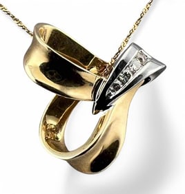 14K Diamond Heart Necklace