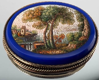 14K Italian Micromosaic Brooch