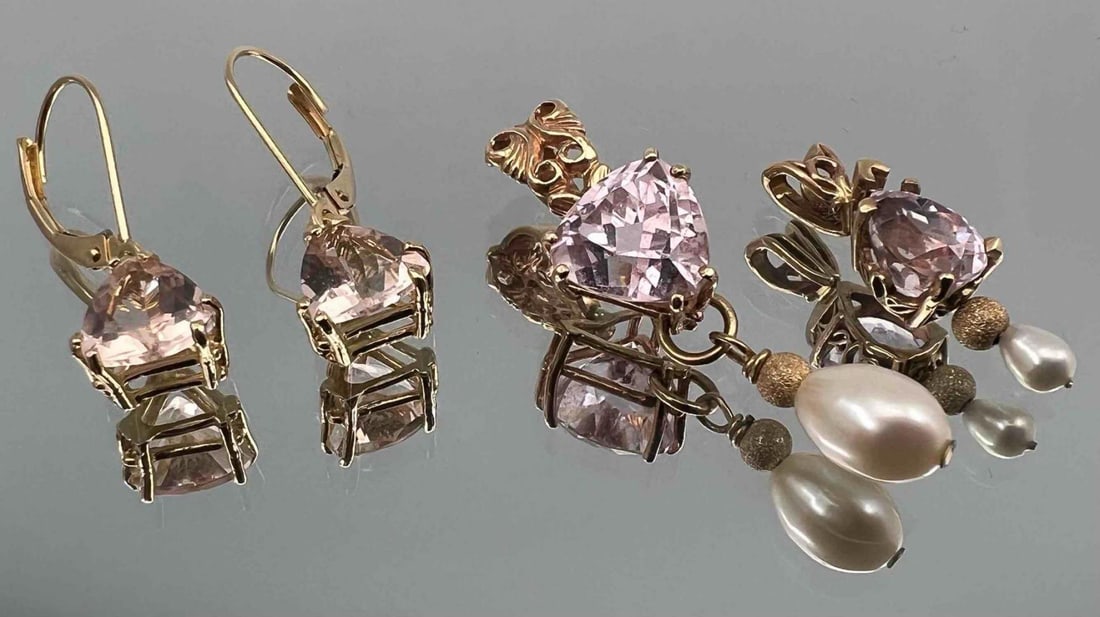 14K Kunzite Pendants & Earrings (1 of 7)