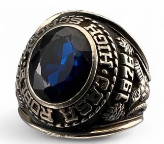 10K Blue Spinel Class Ring