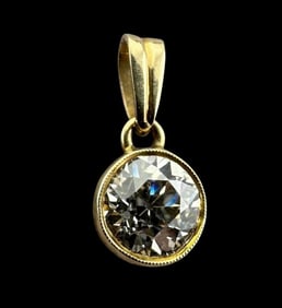 Old European Cut Diamond Solitaire Pendant, Approx. 0.80Ct
