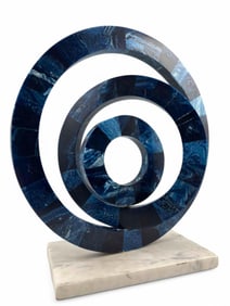 Unusual Tesselated Modernist Kinetic Sculpture On Marble Base