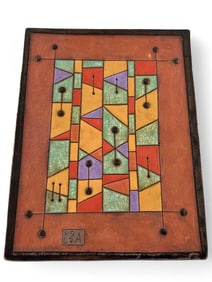 Art Pottery Plaque In The Mid Century Modern Taste