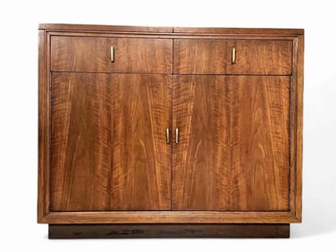 Henredon Folio Eight Mid Century Modern Walnut & Oak Bar Cart