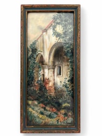 Edwin Lamasure (American, 1867-1916), Mission Landscape, Watercolor On Paper