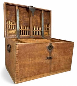 Antique Iron Mounted Teak Chest