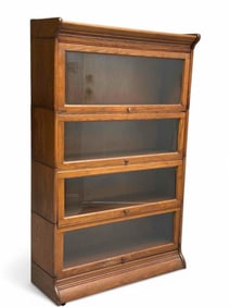 Antique Four Stack Oak Barrister Bookcase