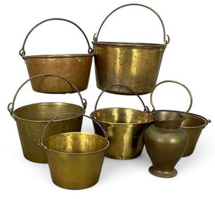 Grouping Of 19th Century American Spun Brass Pails