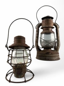 Two Lanterns, Including Cleaveland Cincinnati Chicago & St. Louis Railroad Lantern