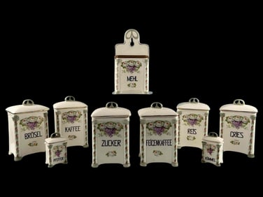 German Porcelain Kitchen Canister Set