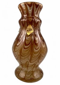 Murano Feathered Art Glass Vase