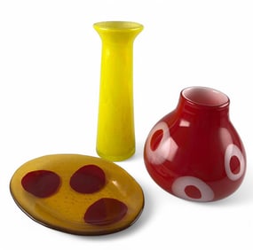 Grouping Of Mid Century Modern Style Art Glass
