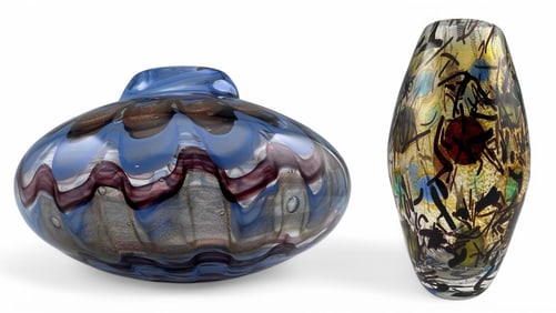 Dale Tiffany, Two Studio Art Glass Vases